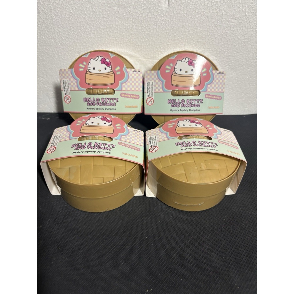 4 Mystery Squishy Dumpling Hello Kitty & Friends Glowing Edition